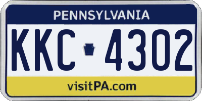 PA license plate KKC4302
