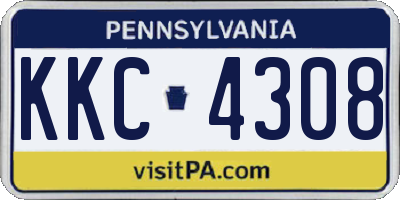 PA license plate KKC4308