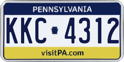 PA license plate KKC4312