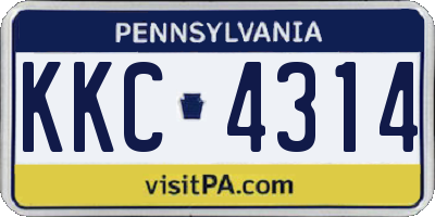 PA license plate KKC4314
