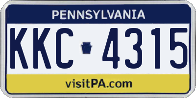 PA license plate KKC4315