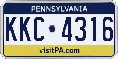 PA license plate KKC4316
