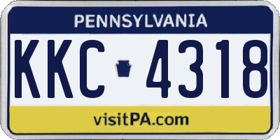PA license plate KKC4318