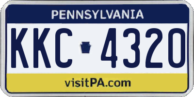 PA license plate KKC4320