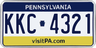 PA license plate KKC4321