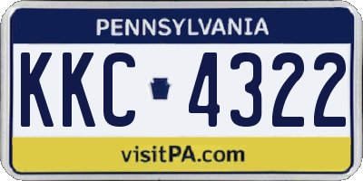 PA license plate KKC4322