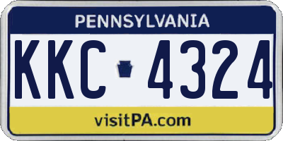 PA license plate KKC4324