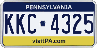 PA license plate KKC4325