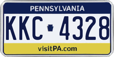 PA license plate KKC4328