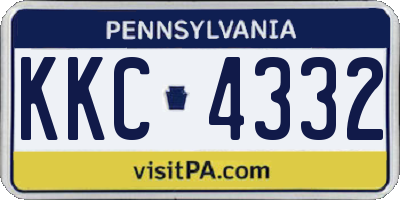 PA license plate KKC4332