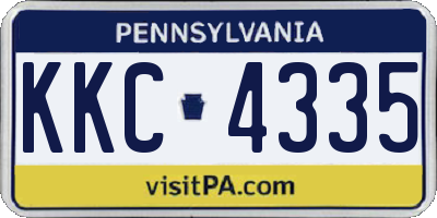 PA license plate KKC4335