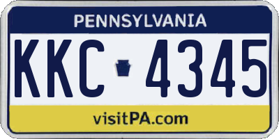 PA license plate KKC4345