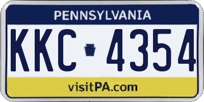PA license plate KKC4354
