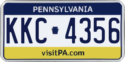 PA license plate KKC4356