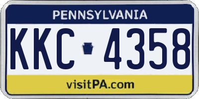 PA license plate KKC4358