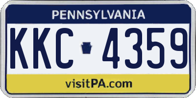 PA license plate KKC4359