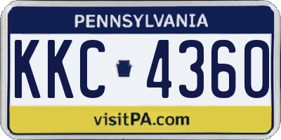 PA license plate KKC4360