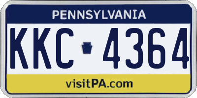 PA license plate KKC4364