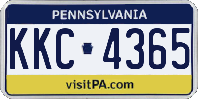 PA license plate KKC4365