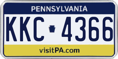 PA license plate KKC4366
