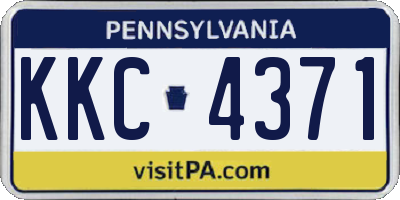 PA license plate KKC4371