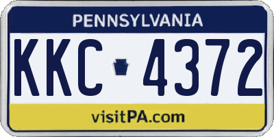 PA license plate KKC4372