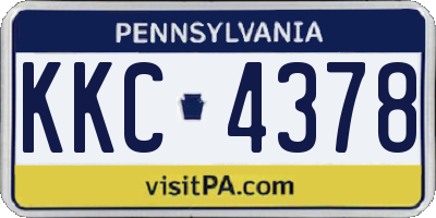 PA license plate KKC4378