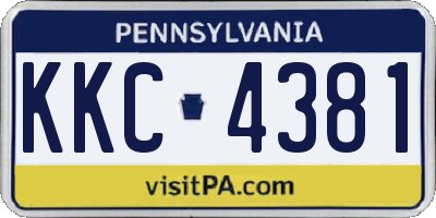 PA license plate KKC4381