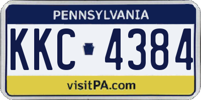 PA license plate KKC4384