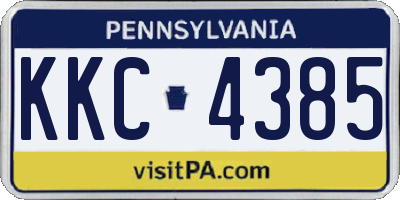 PA license plate KKC4385