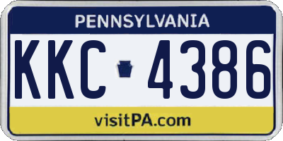 PA license plate KKC4386