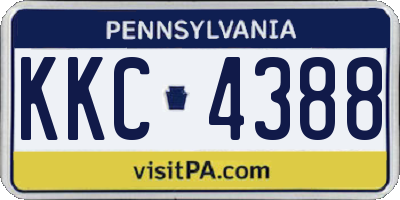 PA license plate KKC4388