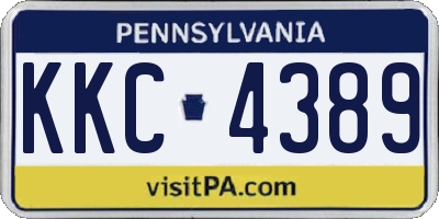 PA license plate KKC4389
