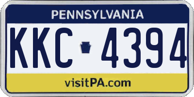 PA license plate KKC4394