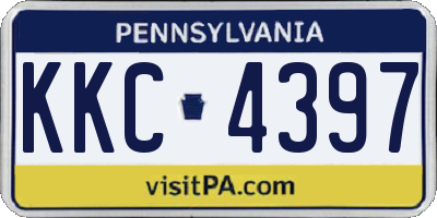 PA license plate KKC4397