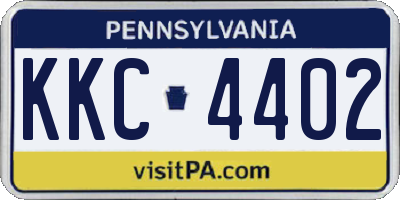 PA license plate KKC4402