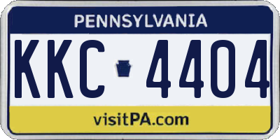 PA license plate KKC4404
