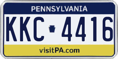 PA license plate KKC4416