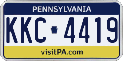 PA license plate KKC4419