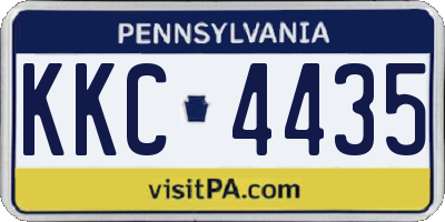 PA license plate KKC4435