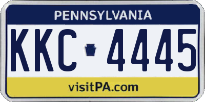 PA license plate KKC4445