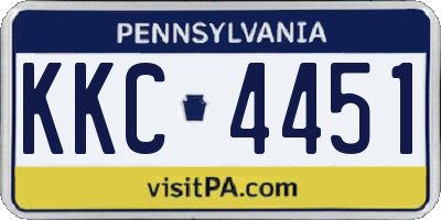 PA license plate KKC4451