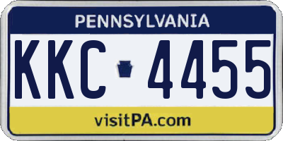 PA license plate KKC4455