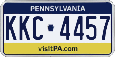 PA license plate KKC4457