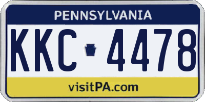 PA license plate KKC4478