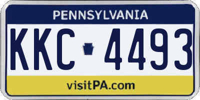 PA license plate KKC4493