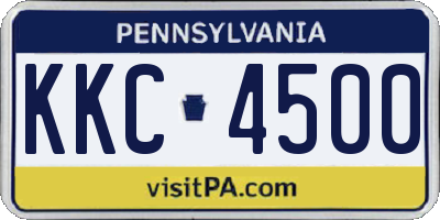 PA license plate KKC4500