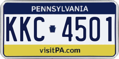 PA license plate KKC4501