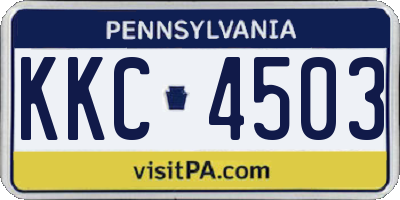 PA license plate KKC4503