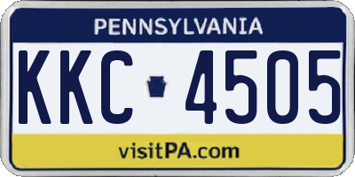 PA license plate KKC4505